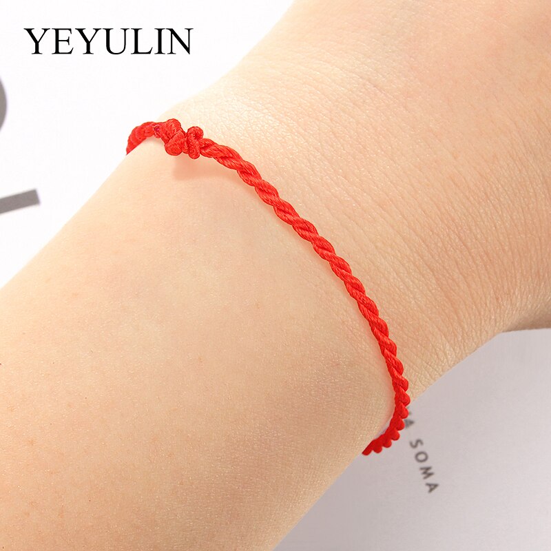 10Pcs 2mm Rot Seil Geflochtene Red Linie Gute Luck/Seil/Seil Armband Weibliche männer schutz Frauen Männer