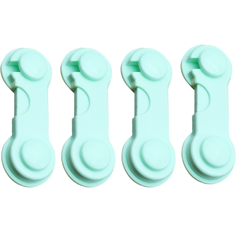 4 Stuks Baby Proofing Kast Sloten Beveiliging Kids Box Lade Kast Kastdeur Koelkast Veiligheid Vergrendelingen Lijm Laden Sloten: Green 