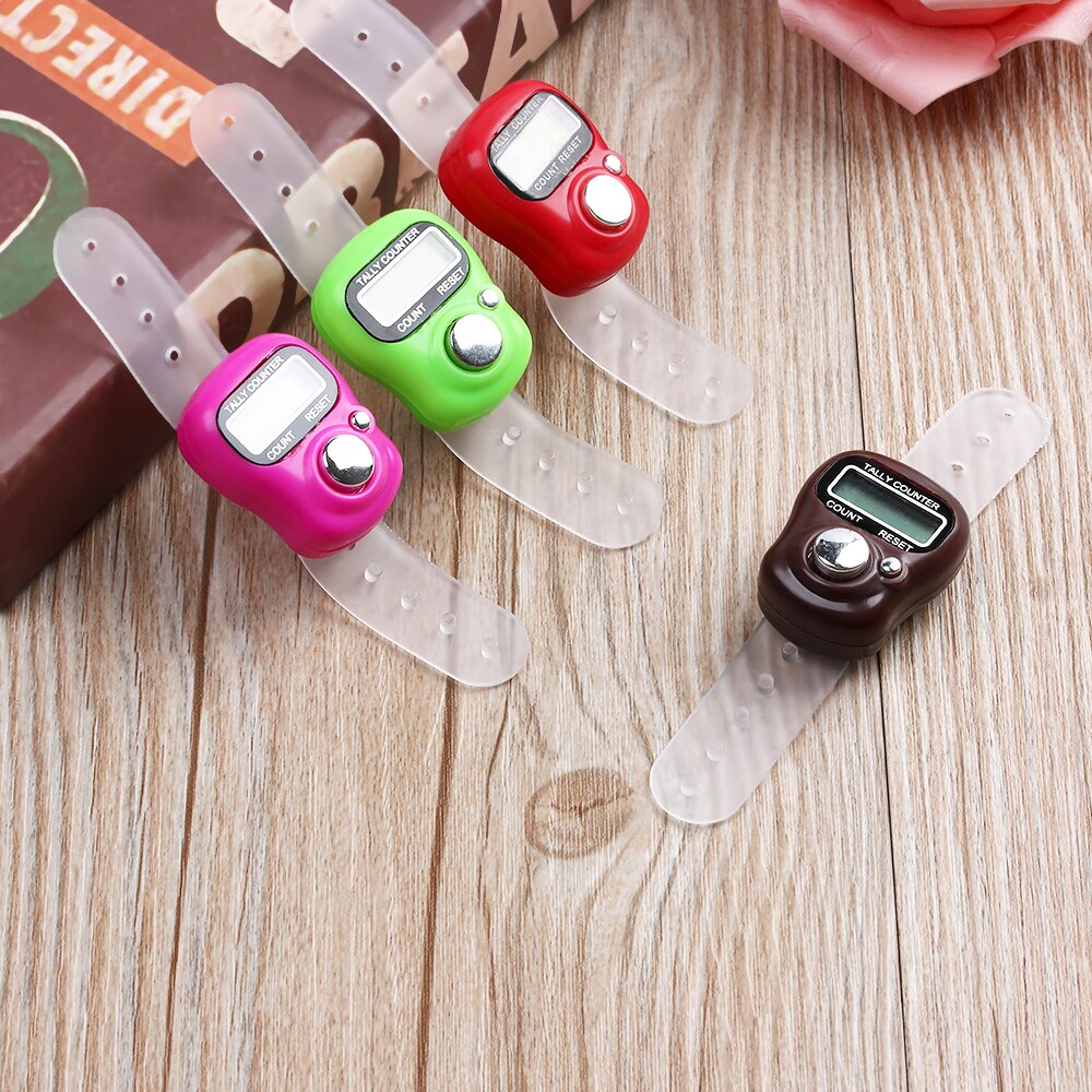 Mini Digital Finger Hand Ring Portable Tally Electronic Counter Handheld Knitting Row Clicker Manual Marker Tasbeeh LCD Display
