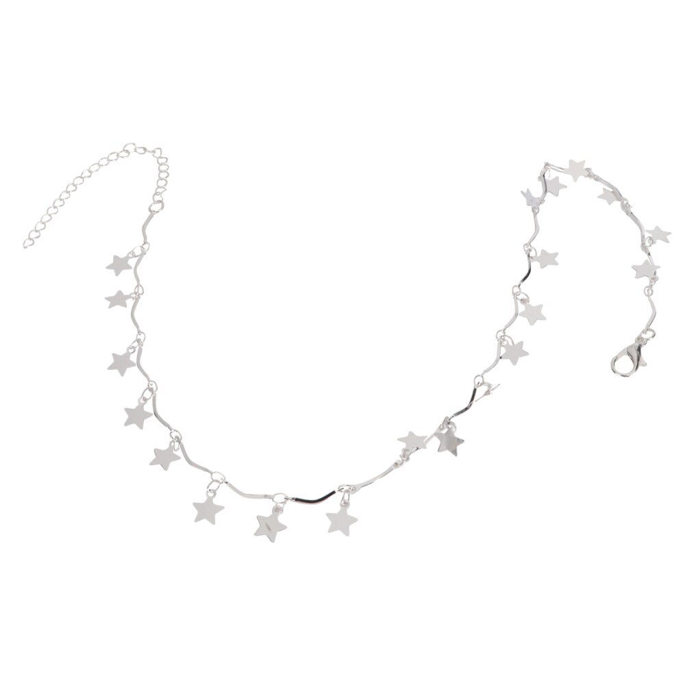Bohemen Vrouwen Choker Zilveren Ketting Ster Choker Ketting Vrouwen Sieraden