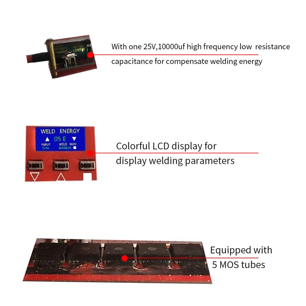 Portable Spot Welding Machine LCD Display 18650 Battery Various Welding Spot Welding Machine