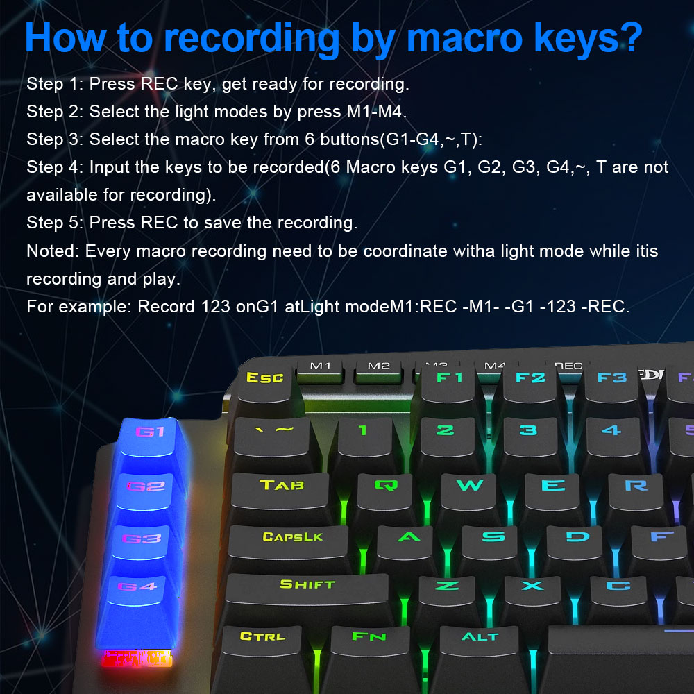 E-YOOSO K700 RGB 44 przewodowa klawiatura gry mechaniczne jednoręcznych czerwony przełącznik programowalny do gier komputerowych FPS/PUBG