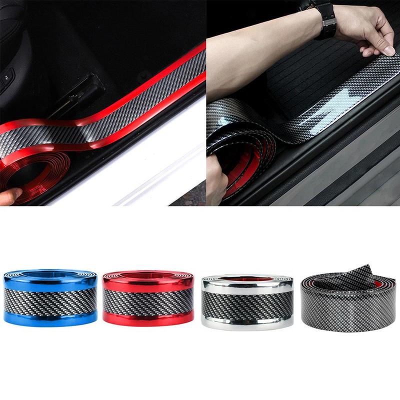 5D Kohlenstoff Faser Auto Aufkleber Gummi Styling Tür Sill Schutz Waren Für KIA Toyota BMW Mazda Ford Hyundai Zubehör