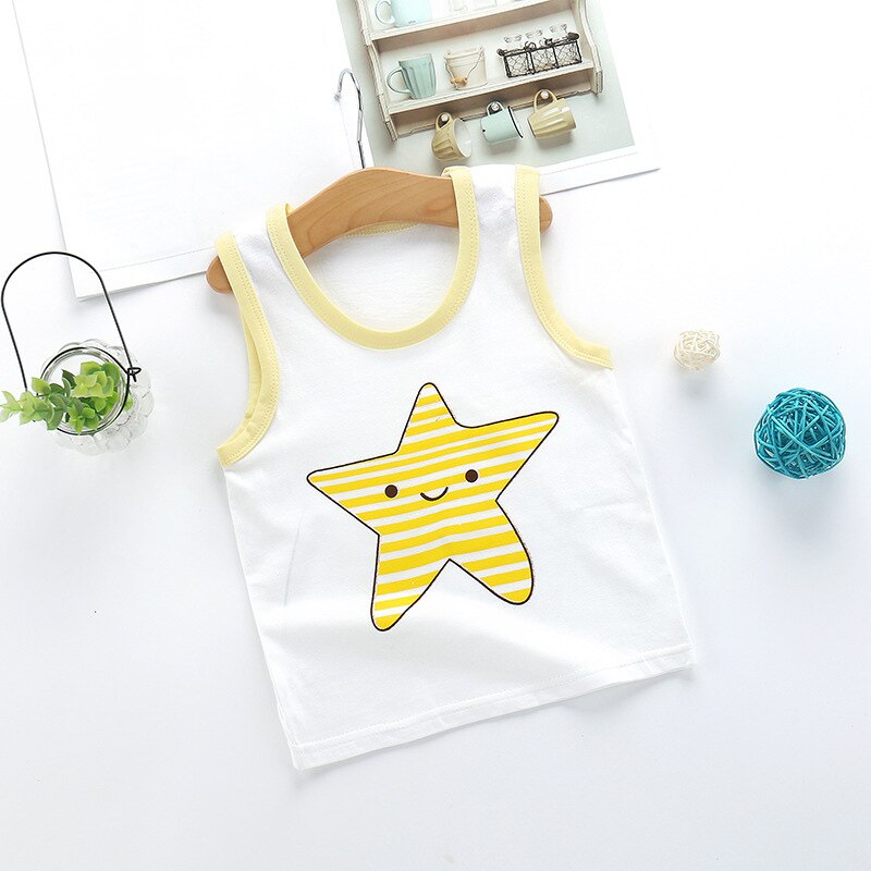 låve tank topp til takrenne jenter kamisole smålåve tank topper baby underskjorte sommer låve singlet klær gutt jente or 1-5 år: Sjøstjerne / 3t