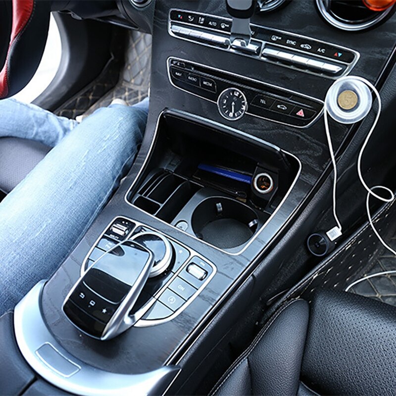 Supporto del telefono della scatola di immagazzinaggio del supporto della tazza di acqua di controllo centrale dell&#39;automobile per Mercedes Benz classe C E GLC W205 X253 W213
