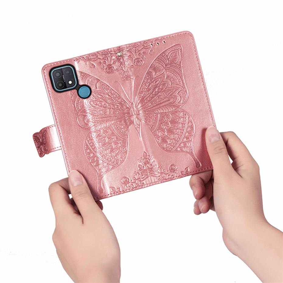 Flip Case For OPPO A15 Case 3D Butterfly Luxury Wallet Cover PU Leather Phone Case For OPPO A15 Case