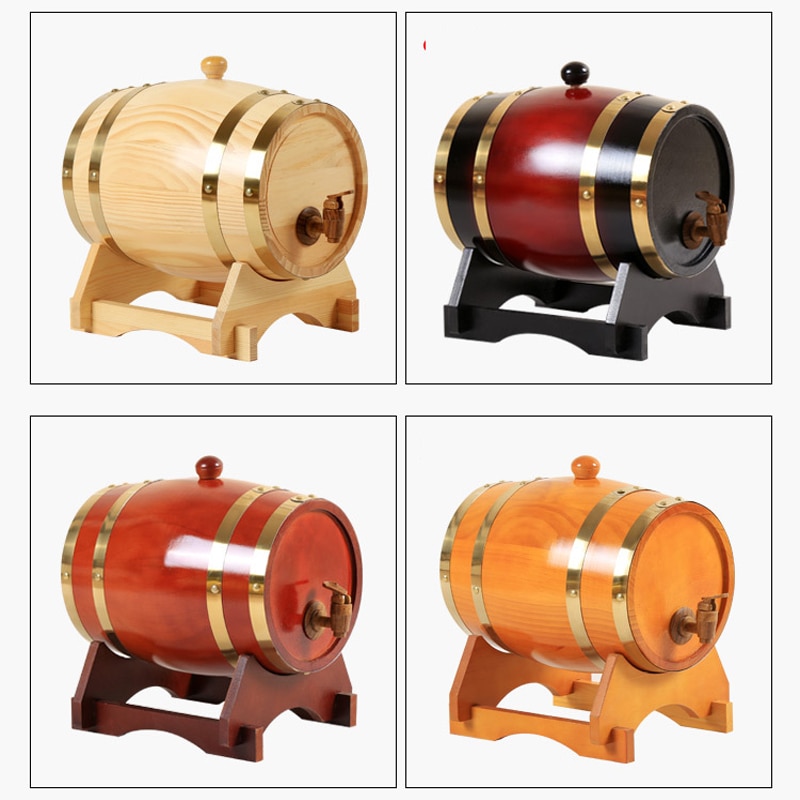 Barril de vino de madera, equipo de elaboración de cerveza de roble, Mini barril de cerveza casera, grifo para barril de cerveza, dispensador Para Ron Pot Whisky wine 1,5/3L