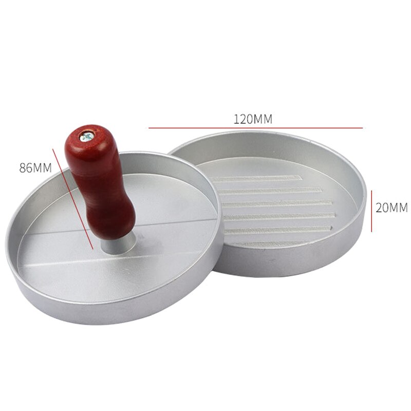 Rund aluminium hamburger stamper hamburger grillblokkform matlaging kjøkken utendørs grille størrelse diameter 12 x 2 cm