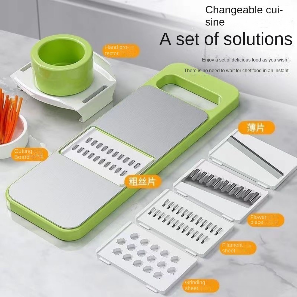 Rallador de cocina multifuncional para el hogar, tablero triturado de zanahoria, cortador de verduras, triturador de patatas, artefacto rallador