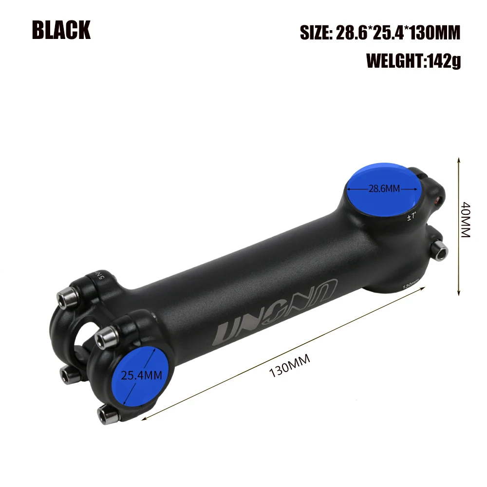 UNO Ultralight Aluminum Alloy MTB Bike Stem 28.6*25.4mm 60-130mm +/- 7Degree Handlebar Stem Cycling Bike Accessories: Blue