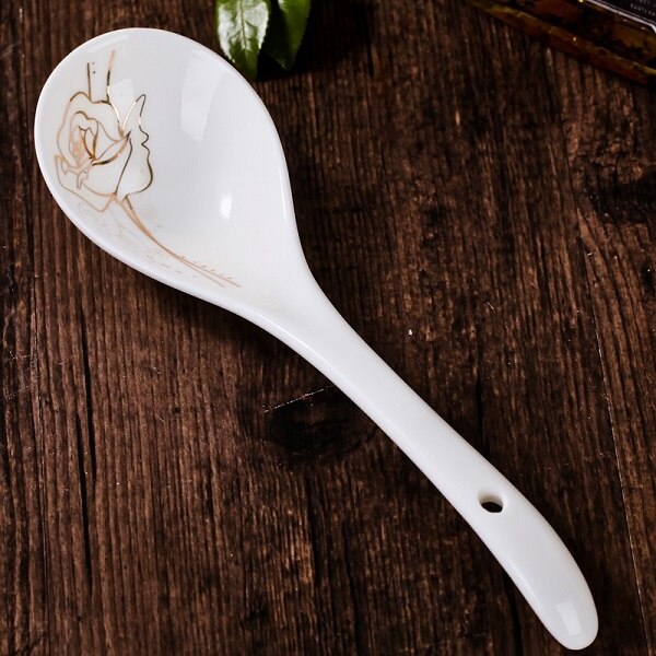 [Jingdezhen] single pack big spoon ceramic bone china tableware matching spoon: 1