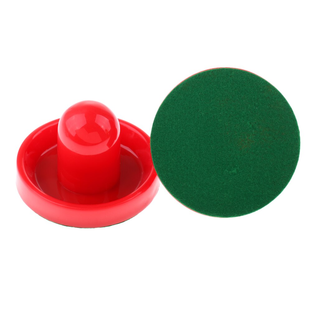 4 Pieces Air Hockey Felt Pushers Paddles + 10 Pieces Octagon Pucks Red