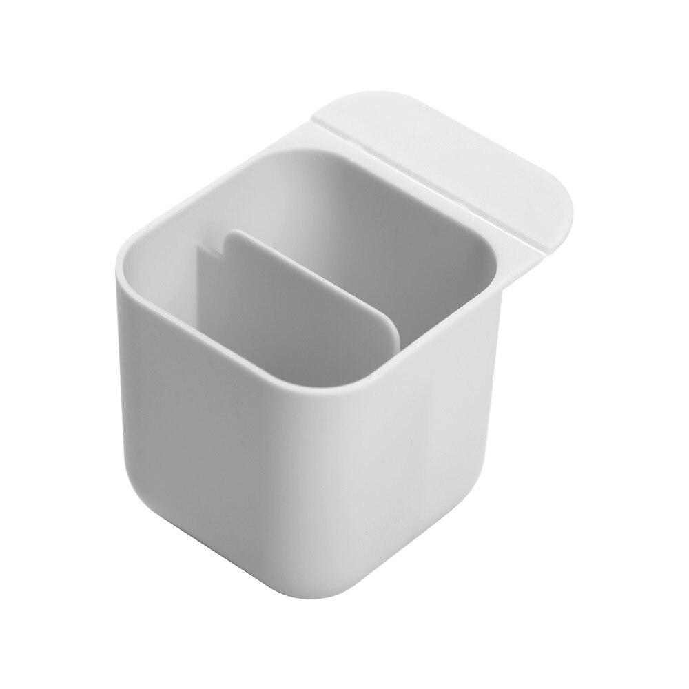 DIY Pen Holder Pencil Case Adhesive Office Staionary Organizers and Accessories Pen Container for Desk Computer Monitor: White Square
