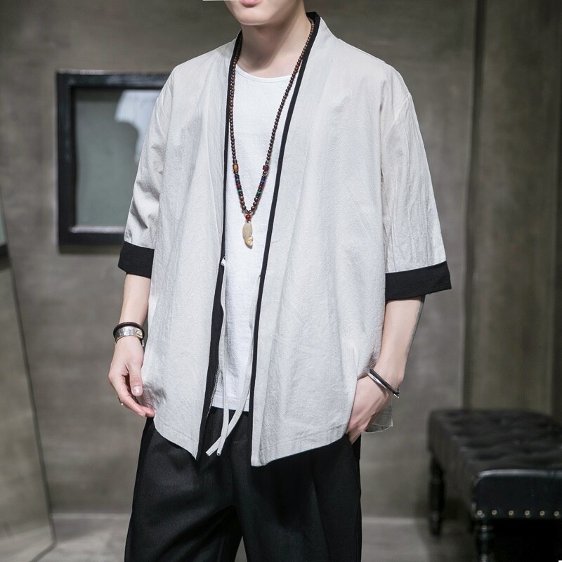Traditional chinese clothing for men Oriental male bomber jacket kung fu wushu clothing Chinese linen shirts men KK001: 2 / M