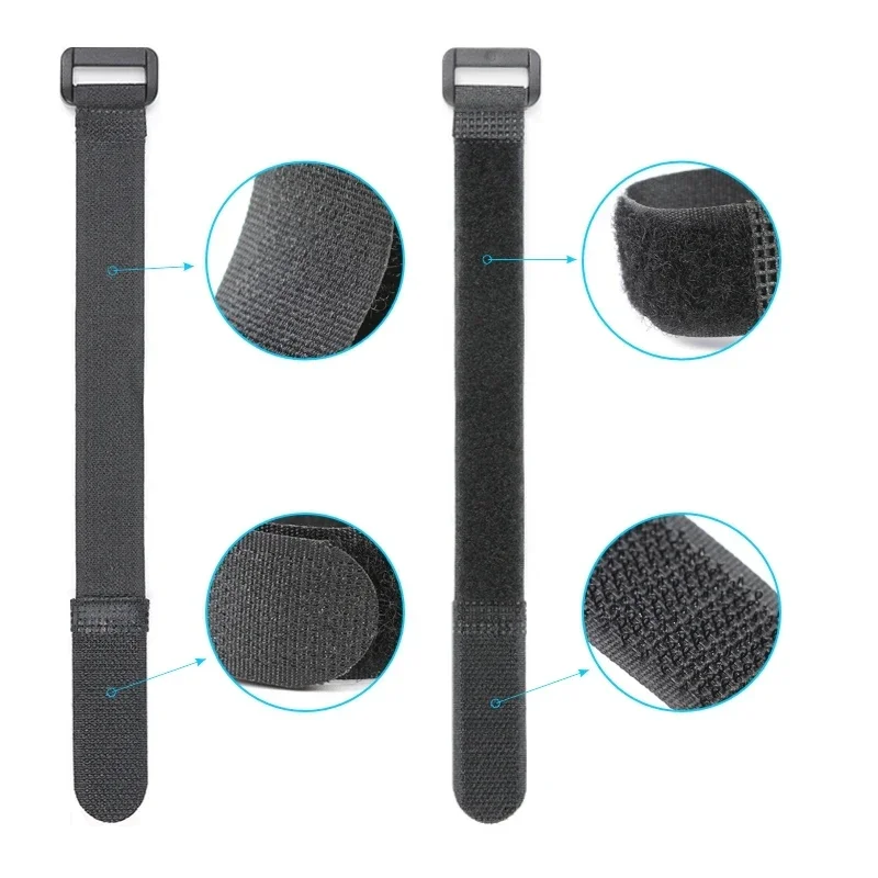 Kabelbinders Herbruikbaar Zelfklevend Zwart Breedte 20 mm Nylon band Omgekeerde gesp Lijn Draadorganizer Haaklusbundelsluiting