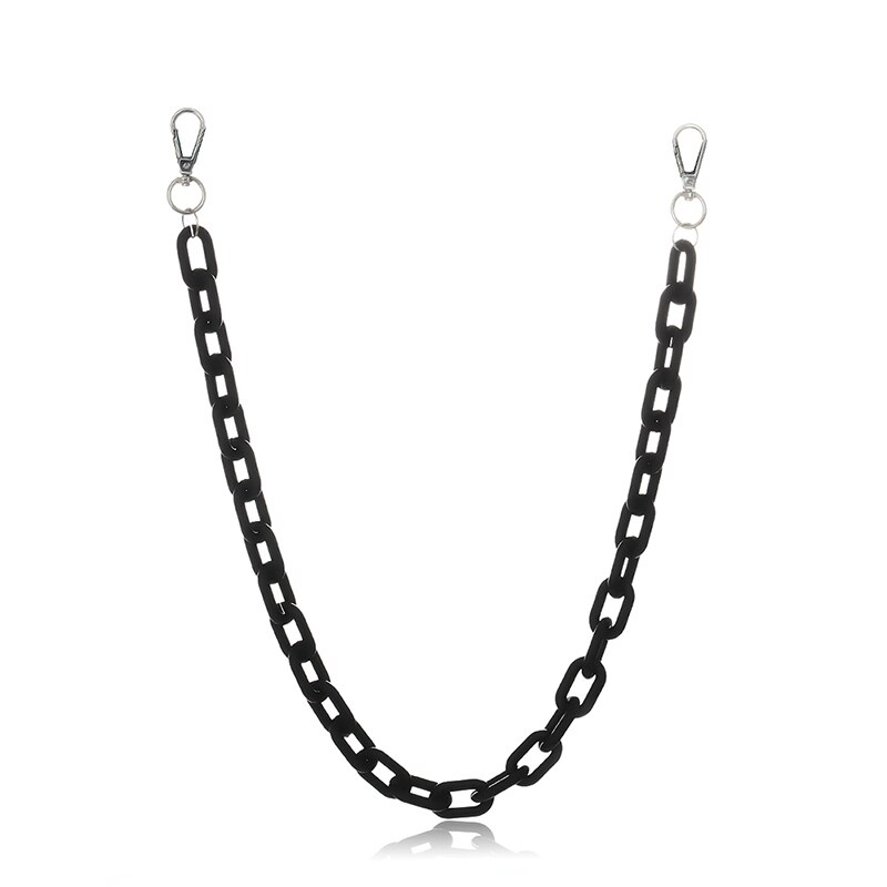 Plastic Acrylic Chain Pants Chain Waist Chain Men And Women Punk Style Hip Hop Chain Ins Popular Fluorescent: Black