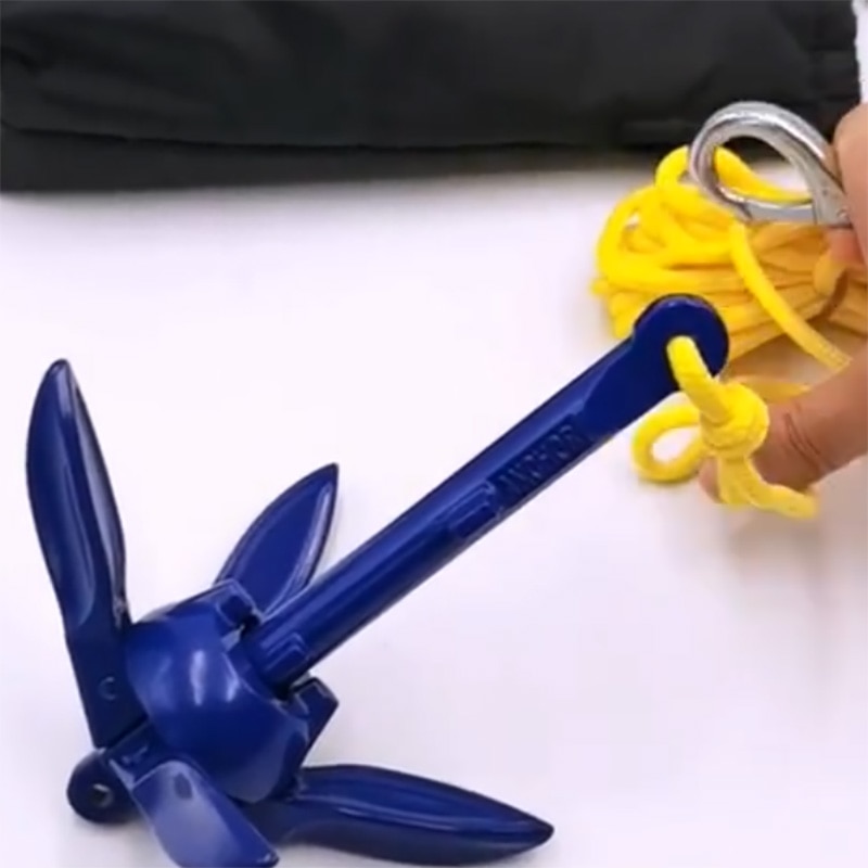 Składane kotwica akcesoria wędkarskie aluminiowa składana kotwica łodzi na kajak kajak wędkarstwo morskie żaglówka łódź kotwica