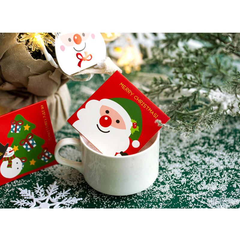 90 pièces/lot dessin animé père noël cerf Elk petit noël carte de voeux joyeux noël carte postale nouvel an carte