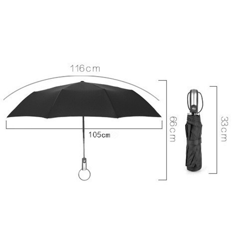 Ten Bones Fully Automatic Umbrella Sunny Umbrella Advertising Umbrella 3 Fold Umbrella Men's Business Christmas