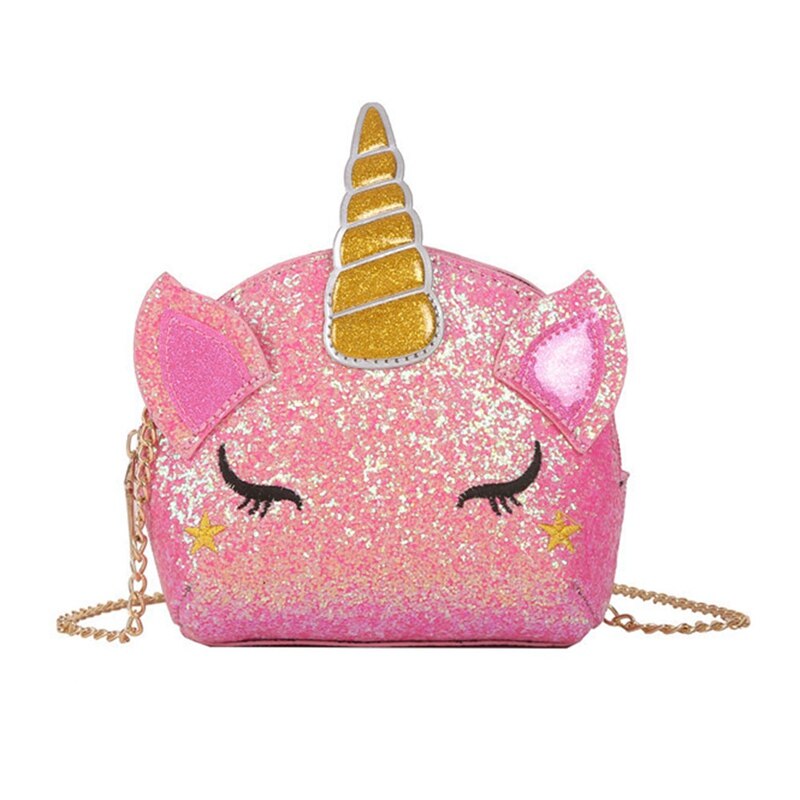 Neue Pailletten Einhorn Kleine Geldbörse Frauen Nette Kette Tasche Mädchen Sommer Tasche Brieftasche: BG3020PK