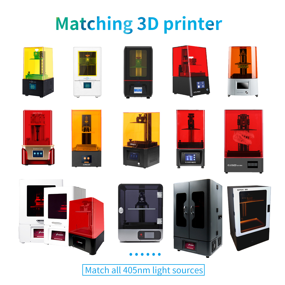 Resione 500g abs kuten kova, joustava hammaslääketieteen läpinäkyvä uv-hartsi 3d elegoo anycubic resiinille 3d fotonihartsi