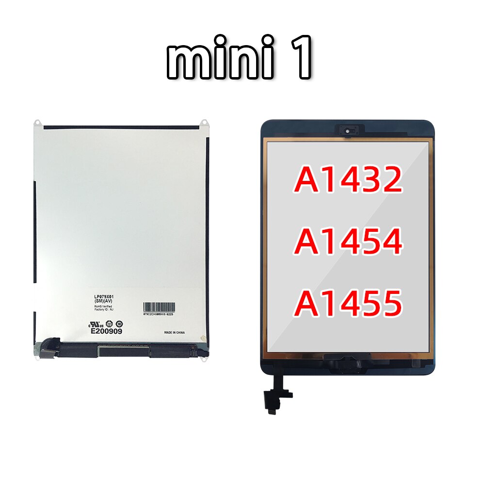 Lcd Voor Ipad Mini A1432 A1454 A1455 Lcd Touch Screen Voor Ipad Mini 2/3 A1489 A1490 A1491: mini 1 LCDBlackTouch