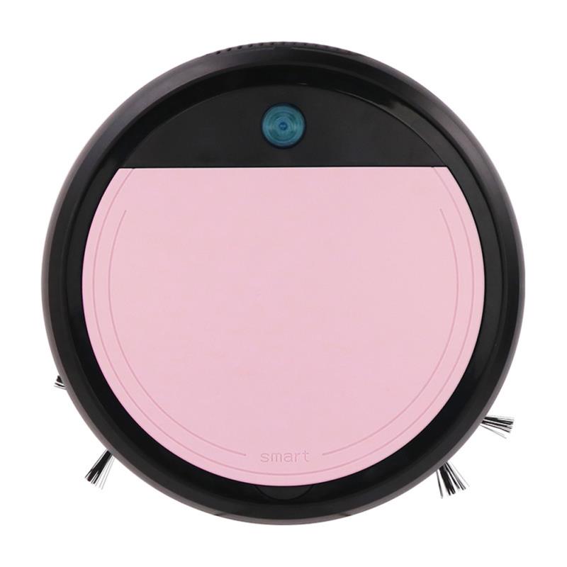 Auto smart soprobot dammsugare uv sterilisator stark sug sopmaskin 4 in 1 torr våt mopp 120 min dammsugare: Svartrosa