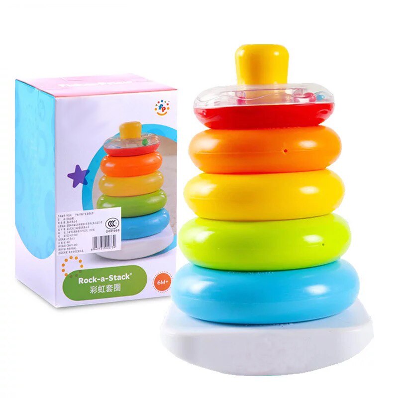 Rainbow Rock-A-Stack,Baby Educational Stacking Toy Rings, Suitable for 6 Months+