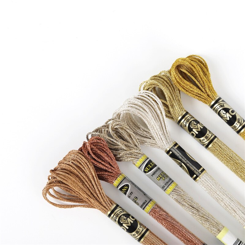 HH Light Effects Floss Metallic Floss Cross Stitch Embroidery Thread 8 meters each Skein DMC and Sullivans brands different: Precious Metal