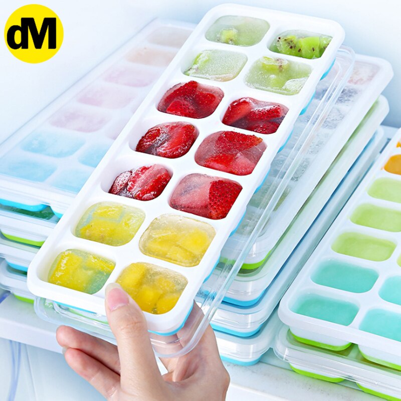 DM 1pcs Multicolored Ice Tray Ice Mould Silicone PP TPE Flexible Excellent Summer Kitchen Using
