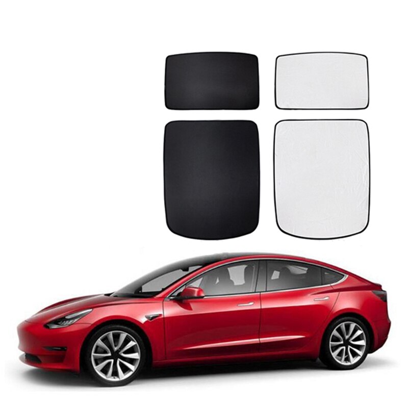 Car Front Rear Full Sunroof Sunshade Uv Rays Protection Window Shade with Heat Insulation Film for Tesla Model 3