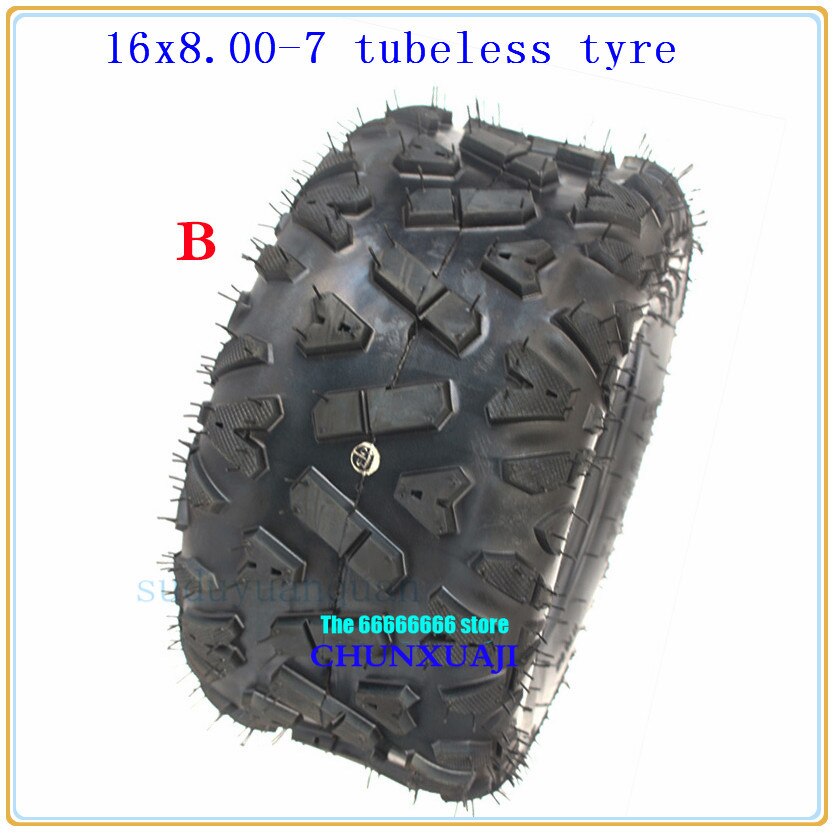 16 x 8-7 atv & gokart terrängdäck terräng 16 x 8.00-7 16/8-7 slanglösa däck motorvägsdäck slitstarka dammsugare