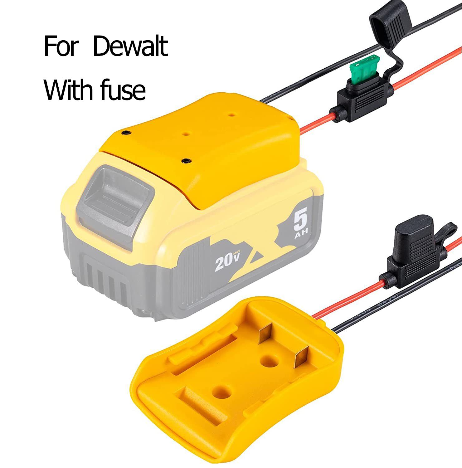 Battery Adapter for Milwaukee M18 XC18 18V Li-Ion Battery DIY Power Tool Battery Converter 12 Awg Wires Connector Conversion: black