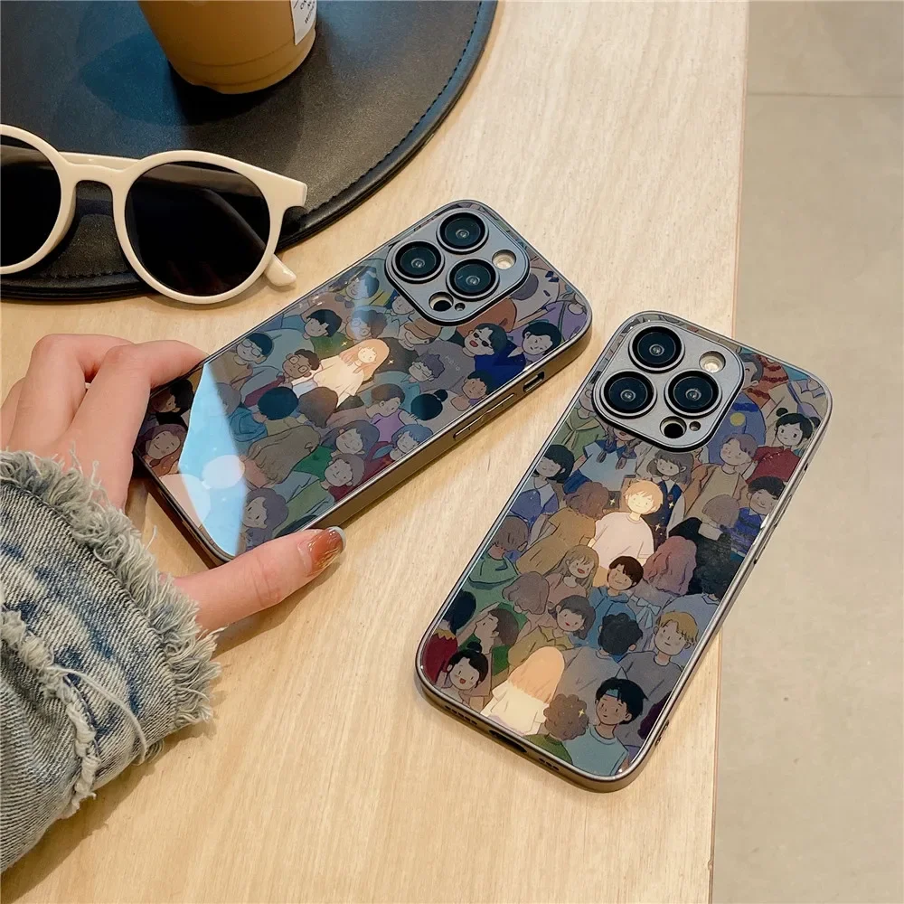 Fundas de teléfono acrílicas para parejas, funda protectora para Iphone 15, 14 Pro Max, 13, 11, 12 Pro Max, Xs Max, Xr, X