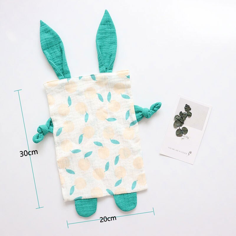Toalha infantil de algodão orgânico para bebês, cobertor de segurança para recém-nascidos, macio e musselina, brinquedo infantil de dormir, confortável, acalmar, pano