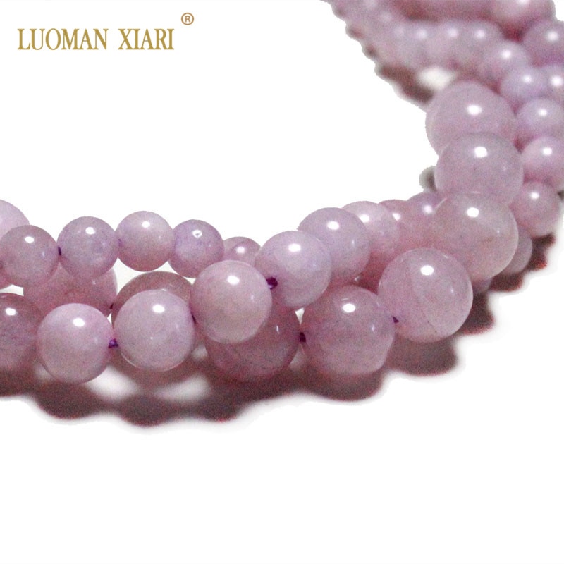 Fijne Aaa Natuurlijke Kunzite Ronde Natuurlijke Edelsteen Kralen Voor Sieraden Maken Diy Armband Ketting 6/8/10 Mm Strand 15''