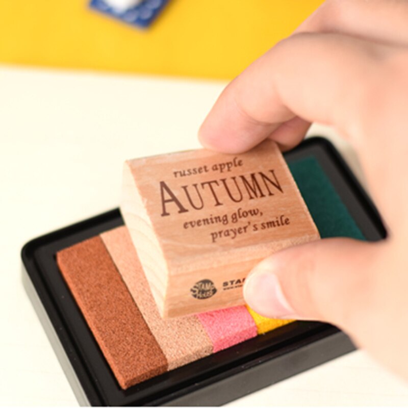 1pc Safety Non-Toxic Ink Pad Rainbow Color Inkpad Rubber Stamp Oil Based for Children's Finger Print DIY Art Kids