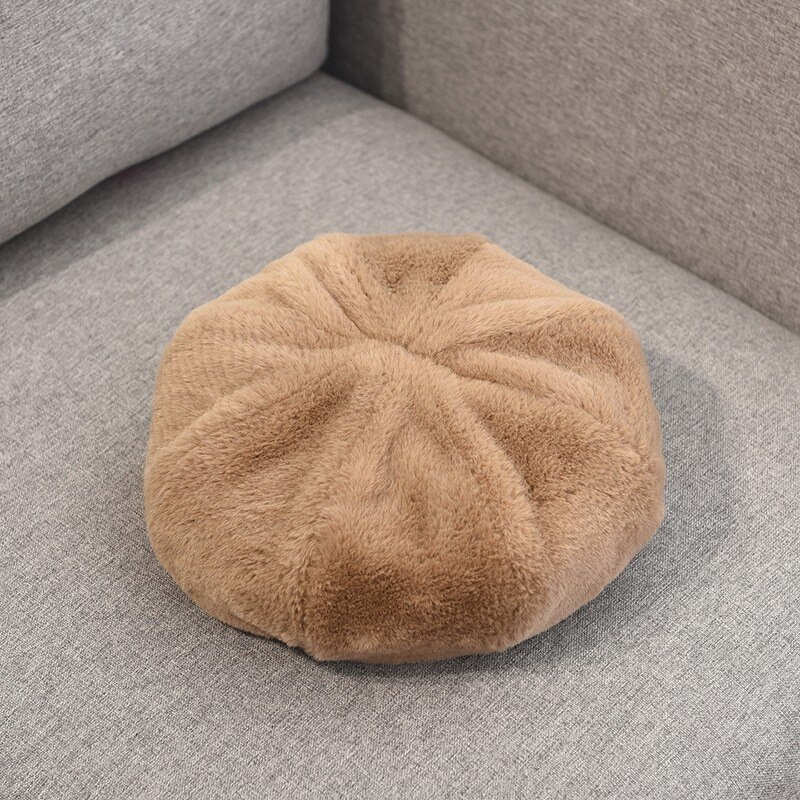 Autumn Winter Beret Women's Hat Korean Style Plush Warm Retro British Women Plush Painter's Hat: 03