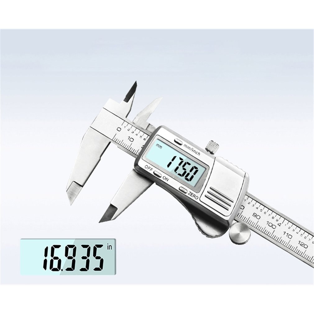 Portable Stainless Steel Digital Display Caliper 0-150mm Fraction / MM / Inch High Precision LCD Vernier Caliper