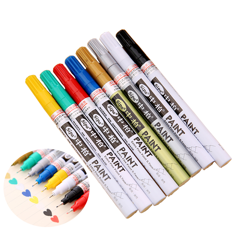 Sipa Olie Gebaseerde 8 Kleuren 0.7mm Neelde Pennen Extra Fijne Punt Verf Marker Permanent Marker Pen DIY Art markers Graffiti Verf