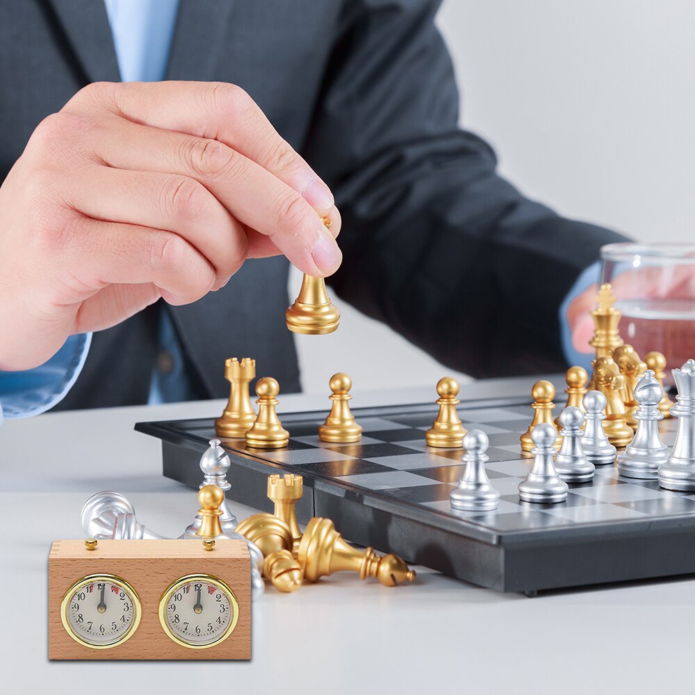 Holz Tragbare Mechanische Schach Uhr Spiel Countdown Spiele zählen hoch Nieder Timer Bord Hohe Präzision Schach Spiele Uhr Uhren