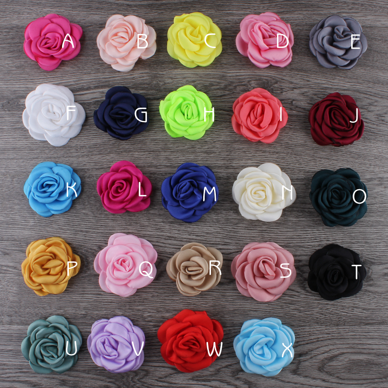 Flores de satén quemadas para el cabello, accesorios para el cabello, flores de tela Floral asadas para ramo de bodas, diademas de 10 piezas y 6CM