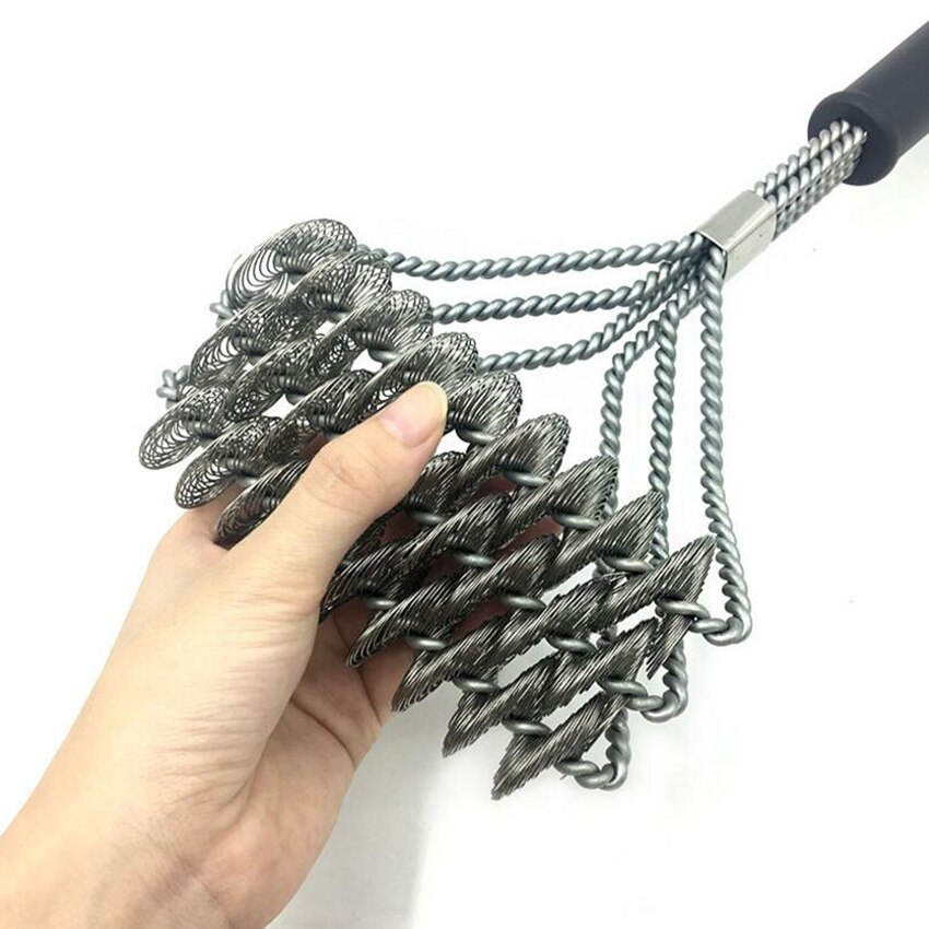 Grillborstel zonder borstelharen, 18 '' veilige roestvrijstalen barbecueborstel en grillreiniger - praktische barbecueborstel voor het reinigen van het grillrooster