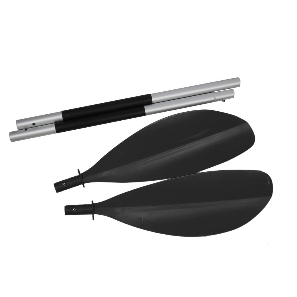 220cm 4 Parts Detachable Aluminum Kayak Paddle with Asymetrical Fibrylon Blades Easy Pack Float Afloat Oar Boat Accessory Black