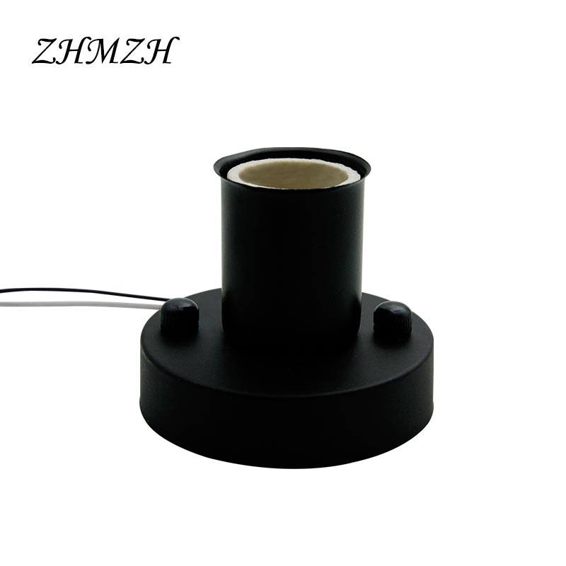 E27 Lamp Houder 180 Graden Bestuurbare E14 Plafond Plaat Ijzer Hanglamp Basis Hittebestendige Keramische Schroef Voor Lamp: GRIJS / e27