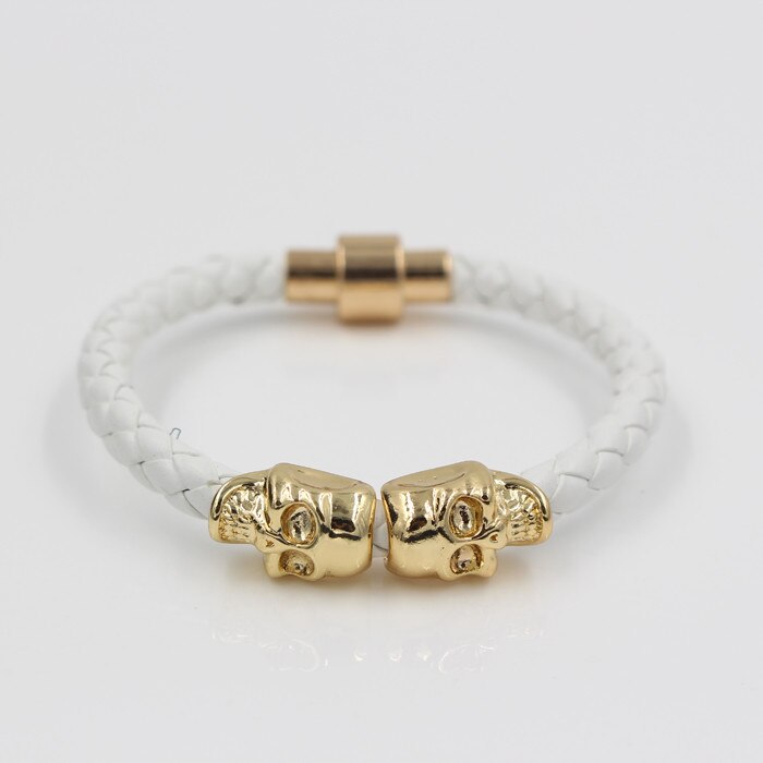 Magnet Punk Leder Kette Armbinde Zwei Schädel Charme Armbinde Armreifen Schmuck Für Männer Frauen: Modell 10