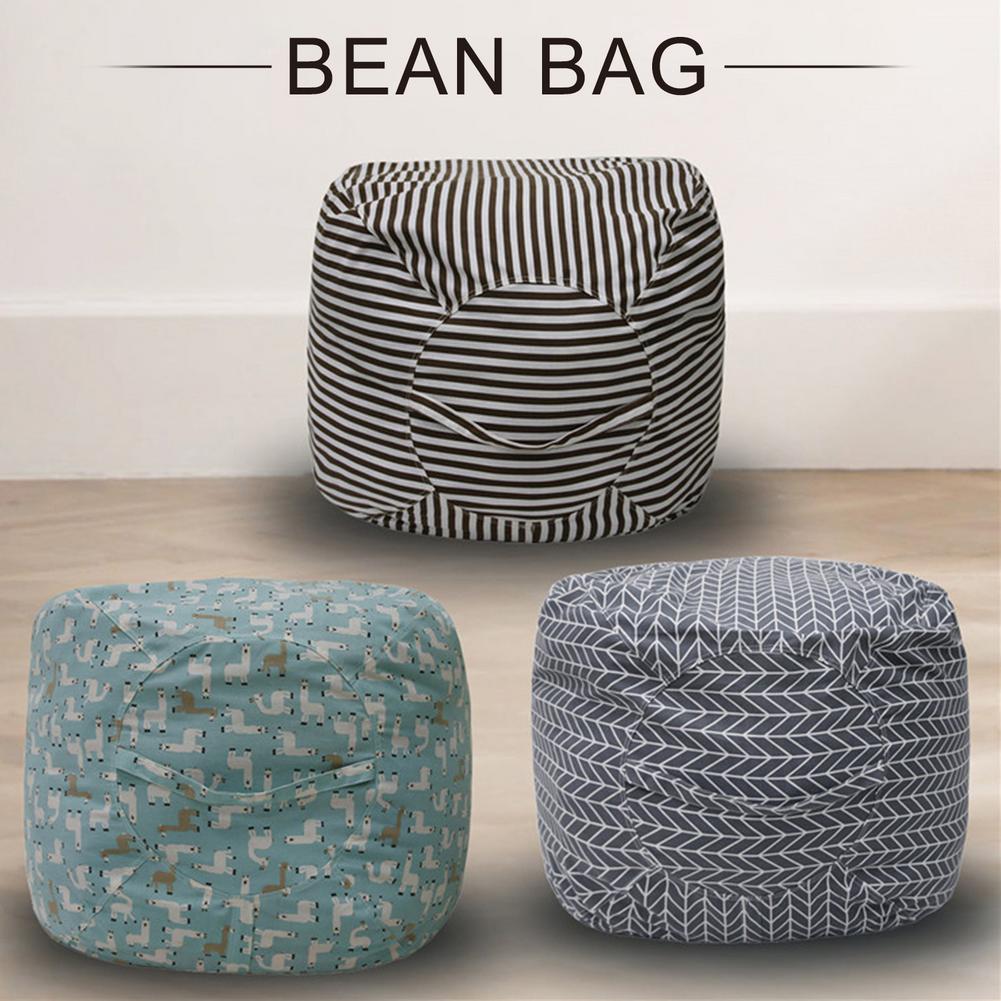 Canapé de sac de haricot de toile de grande capacité pour la chaise de sac de haricot d'enfants sans remplissage jouets en peluche sac de rangement de vêtements mous