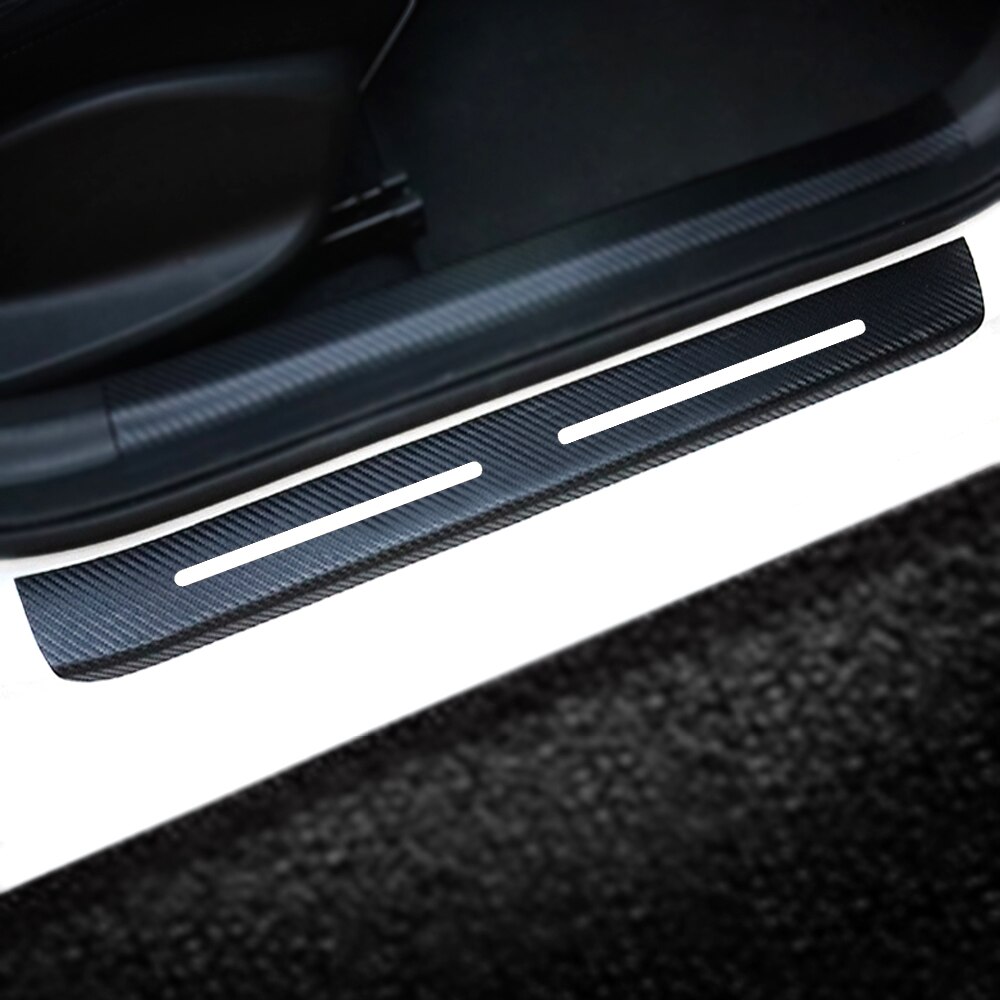 Bil-styling för fiat 124 spindel bil dörr tröskelplattor klistermärken scuff plate 4d kolfiber klistermärke