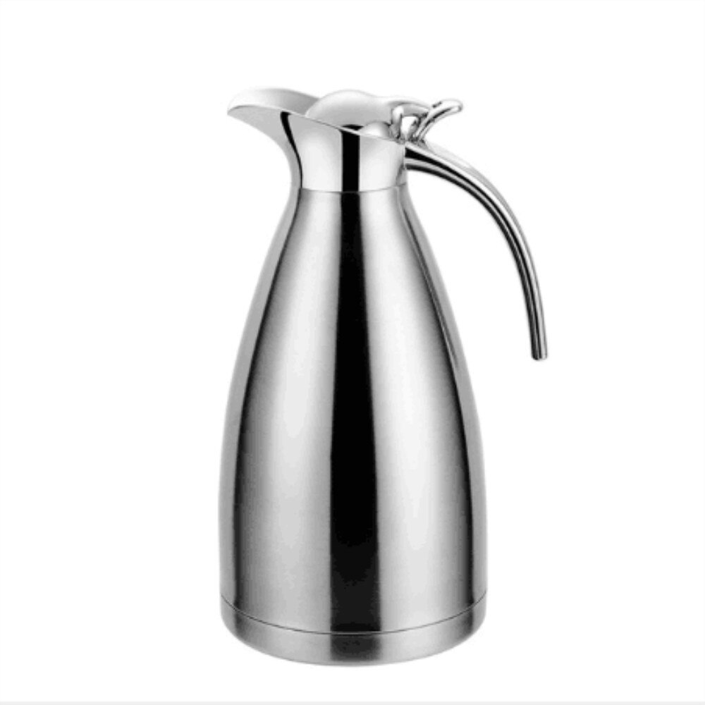 2l Stainless Steel Water Bottle Double-wall Vacuum Insulated Pot Coffee Pots Thermal Carafe Insulation Jug Flask: Silver