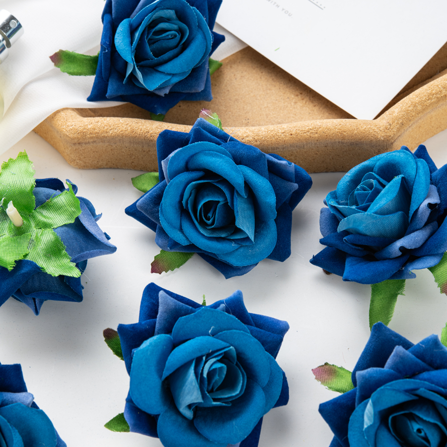 10 stuks kunstbloemen voor plakboek nieuwjaarsdecoratie bruiloft buiten tuin kerst huis bonbondoos flanel opgerolde rozen